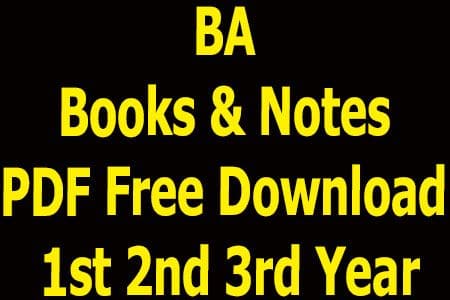 BA Books & Notes PDF Free Download 1st 2nd 3rd Year