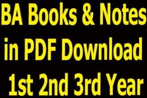 BA Books & Notes in PDF Download 1st 2nd 3rd Year