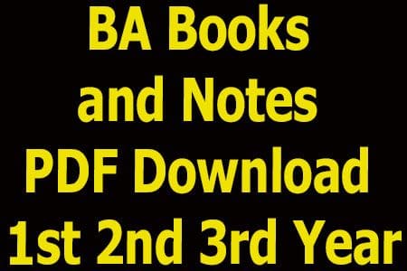 BA Books and Notes PDF Download 1st 2nd 3rd Year
