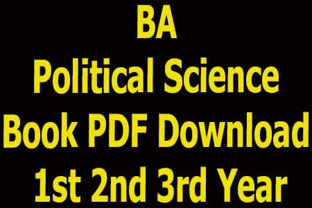 BA Political Science Book PDF Download 1st 2nd 3rd Year