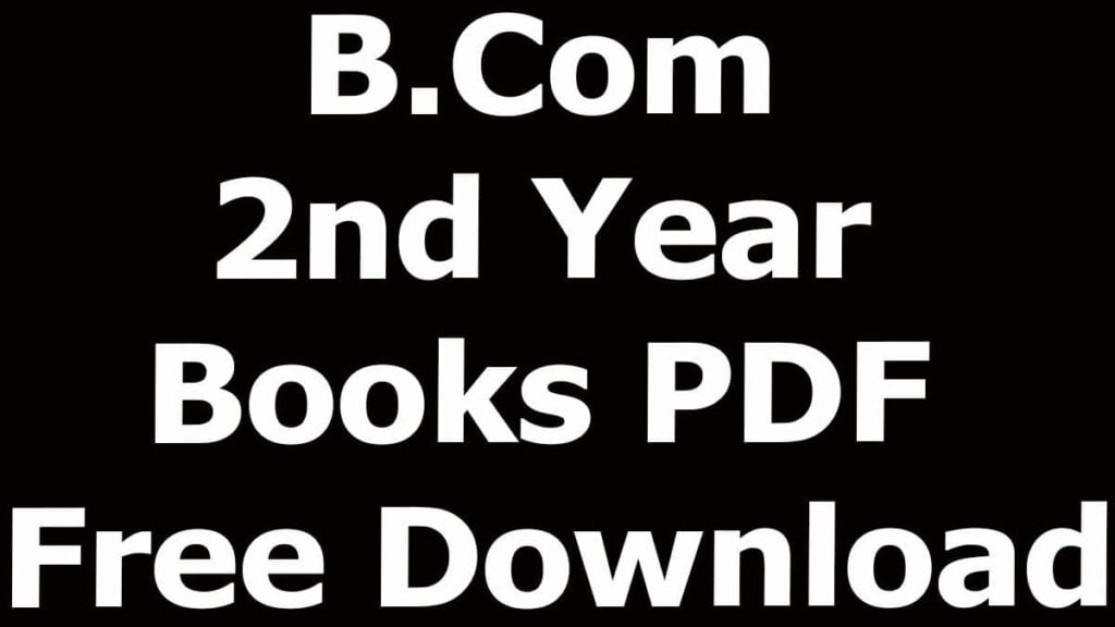 B.Com 2nd Year Books PDF Free Download