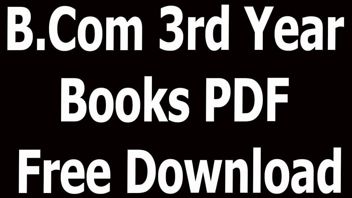 B.Com 3rd Year Books PDF Free Download