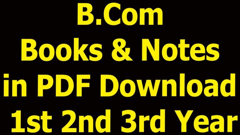 B.Com Books & Notes in PDF Download 1st 2nd 3rd Year