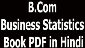 B.Com Business Statistics Book PDF in Hindi