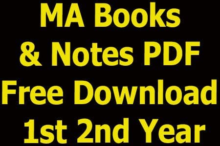 MA Books & Notes PDF Free Download 1st 2nd Year