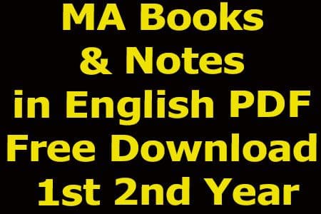 MA Books & Notes in English PDF Free Download 1st 2nd Year