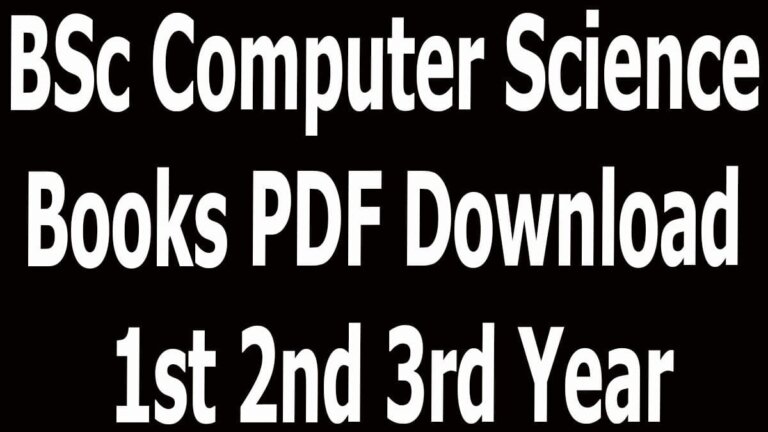 BSc Computer Science Books PDF Download 1st 2nd 3rd Year