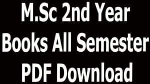 M.Sc 2nd Year Books All Semester PDF Download