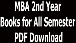 MBA 2nd Year Books for All Semester PDF Download