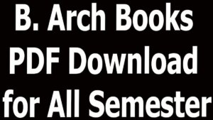 B. Arch Books PDF Download for All Semester