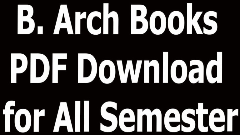 B. Arch Books PDF Download for All Semester