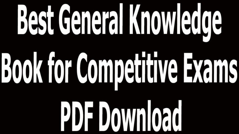 Best General Knowledge Book for Competitive Exams PDF Download