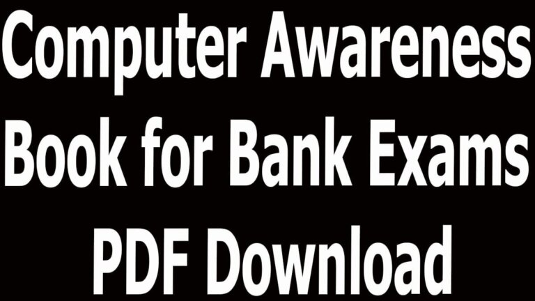 Computer Awareness Book for Bank Exams PDF Download