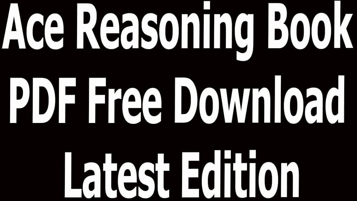 Ace Reasoning Book PDF Free Download Latest Edition