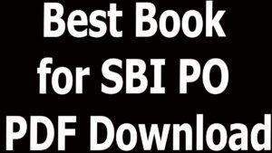 Best Book for SBI PO PDF Download