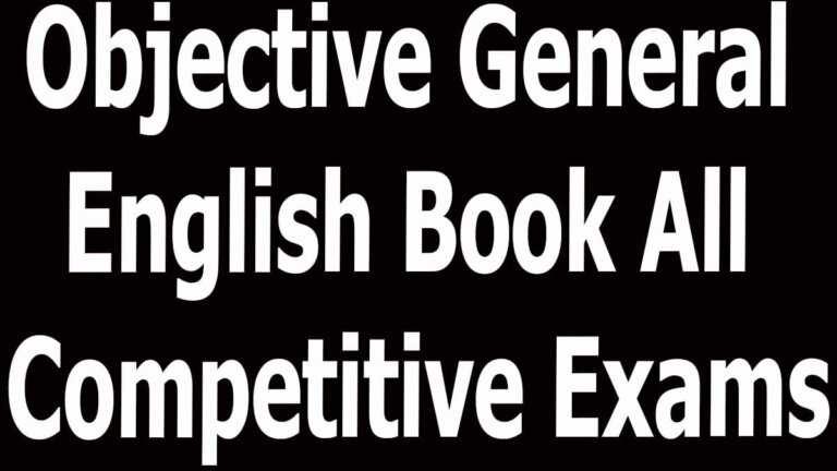 Objective General English Book All Competitive Exams