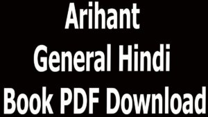 Arihant General Hindi Book PDF Download