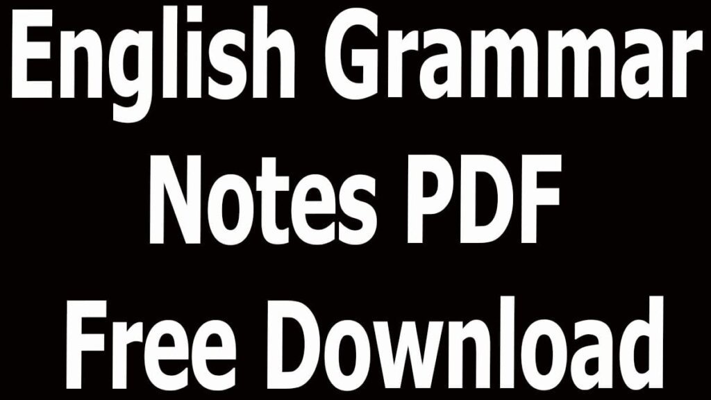 Script Grammer English Grammar Notes PDF Free Download