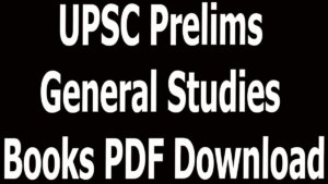 UPSC Prelims General Studies Books PDF Download