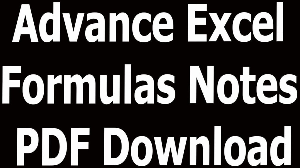 advance-excel-formulas-notes-pdf-download