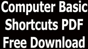 Computer Basic Shortcuts PDF Free Download 