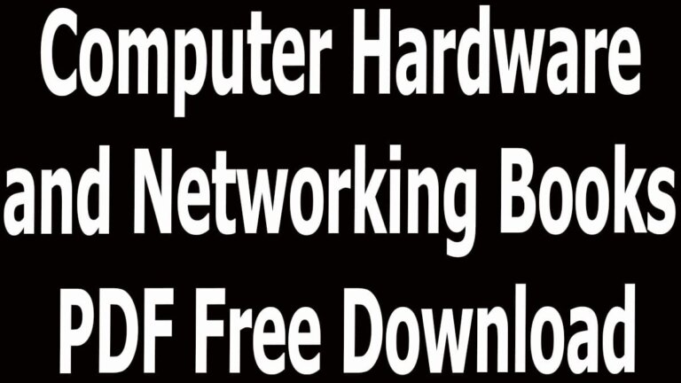 Computer Hardware and Networking Books PDF Free Download