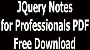 JQuery Notes for Professionals PDF Free Download 