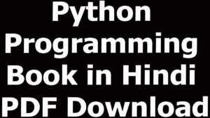 Python Programming Book in Hindi PDF Download