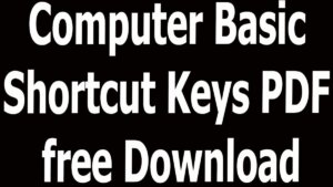 Computer Basic Shortcut Keys PDF free Download