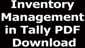 Inventory Management in Tally PDF Download