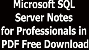 Microsoft SQL Server Notes for Professionals in PDF Free Download