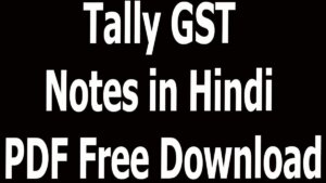 Tally GST Notes in Hindi PDF Free Download