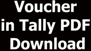 Voucher in Tally PDF Download