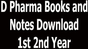 D Pharma Books and Notes Download 1st 2nd Year