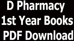D Pharmacy 1st Year Books PDF Download
