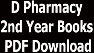 D Pharmacy 2nd Year Books PDF Download