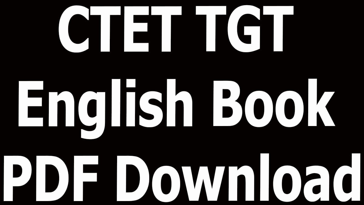 CTET TGT English Book PDF Download