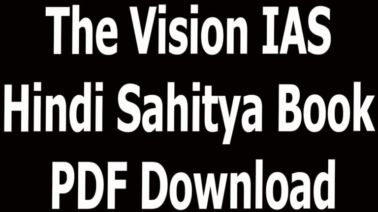 The Vision IAS Hindi Sahitya Book PDF Download