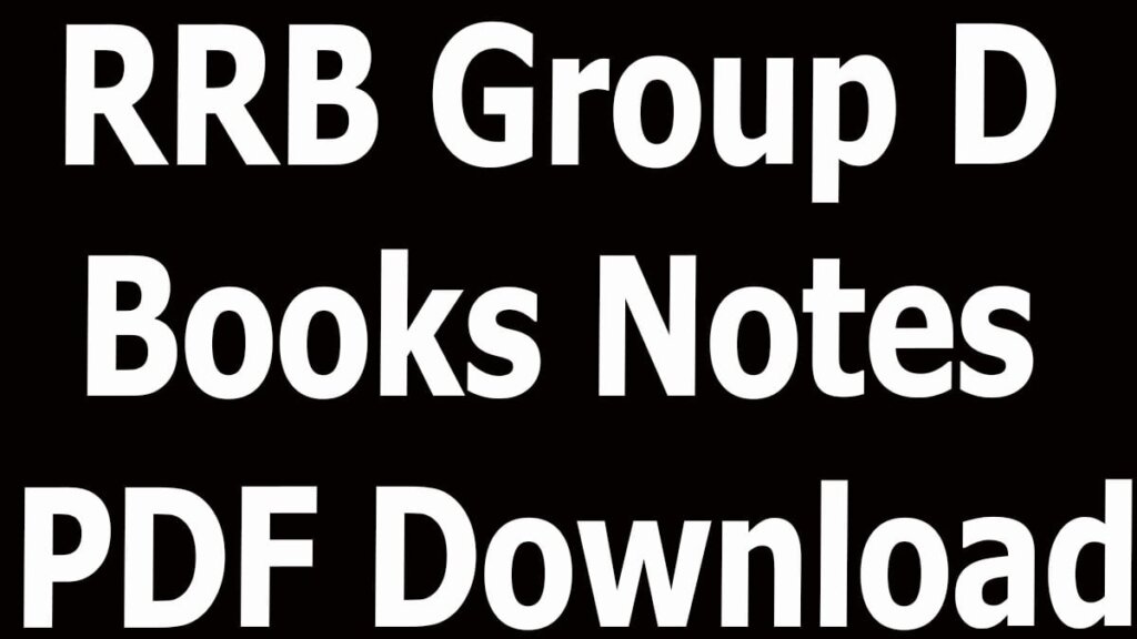 RRB Group D Books Notes PDF Download