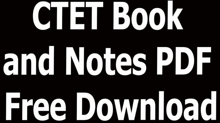 CTET Book and Notes PDF Free Download