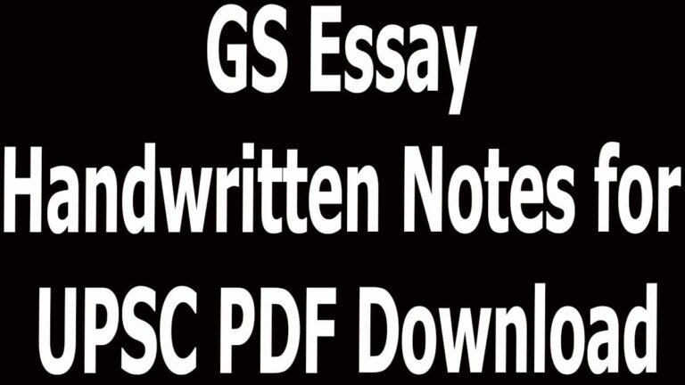 GS Essay Handwritten Notes for UPSC PDF Download