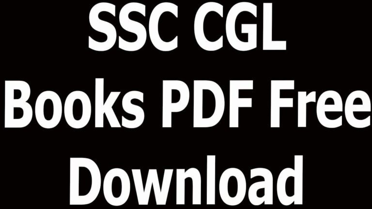 SSC CGL Books PDF Free Download