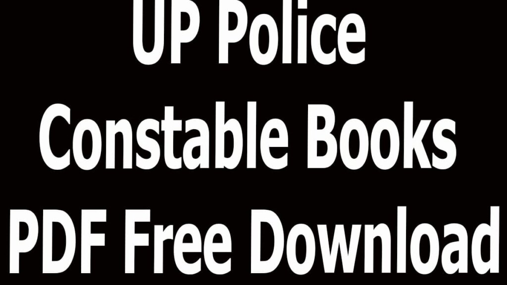 UP Police Constable Books PDF Free Download