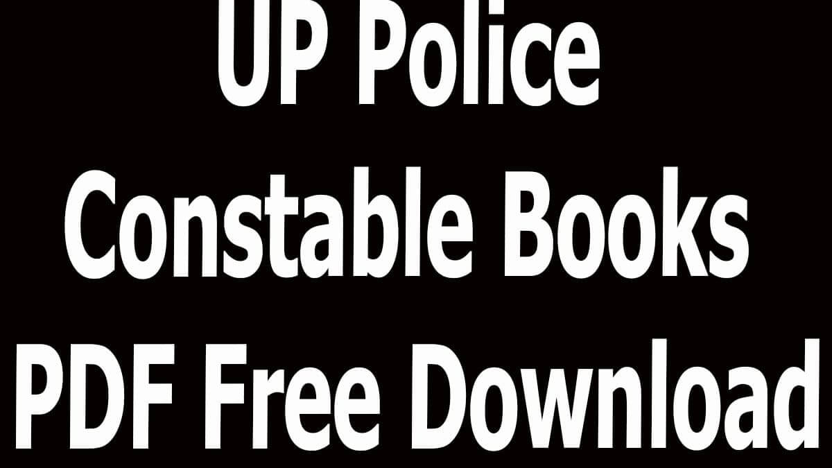 UP Police Constable Books PDF Free Download