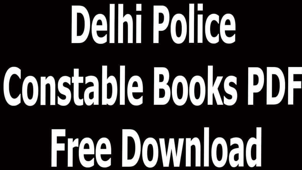Delhi Police Constable Books PDF Free Download