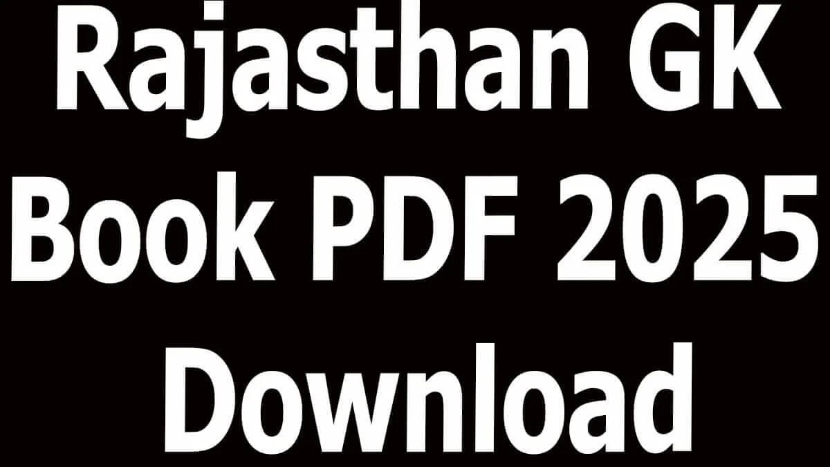 Rajasthan GK Book PDF 2025 Download